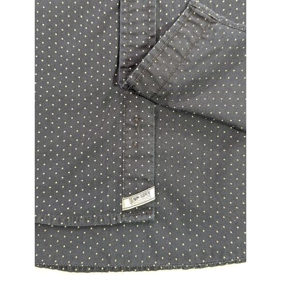 Denim & Supply Ralph Lauren Large Navy Polka Dot Long Sleeve Button Down Cotton - Picture 6 of 14